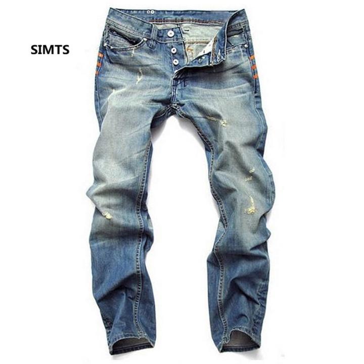 SIM Hot Sale Casual Men Jeans Straight Slim Cotton High Quality