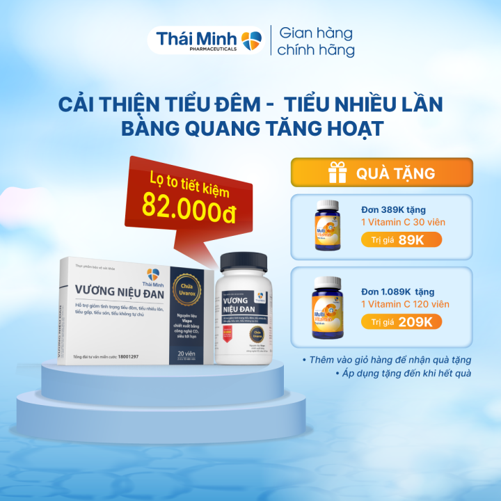 Viên uống Vương Niệu Đan Thái Minh - Cải thiện tiểu đêm, tiểu nhiều, tiểu són - Hộp 20 viên & lọ 80 viên