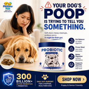 Pet Saver Hub Dog Probiotic Soft Chews 150g | 300 Billion+ Active Probiotics + Prebiotics | Gut Health Soft Stool Digestion Bad Breath & Appetite Support | Chicken Flavour
