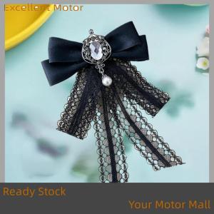 Excellent Ready Stock Vintage Lace Bow Tie Brooch Retro Ribbon Bowknot Brooch Mourning Brooch Suit Shirt Corsage Collar Pins Jewelry Accessories