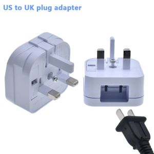 US/Janpan/China 2 Flat Parallel Pin Plug to UK 3Pin Power Embedded socket Travel Plug Adapter Type-A to Type-G 2 pins to 3 pins BS Converter For Shaver electric toothbrush charger
