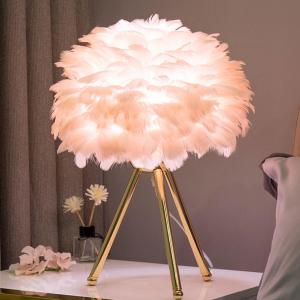 Lampu Tidur Feather Bedroom Table Lamp Modern Bedside Lamp Goose Feather Lamp