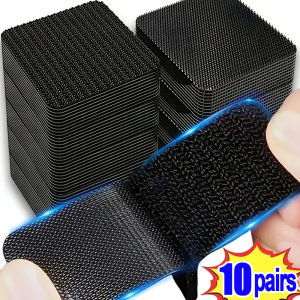 10 Pairs Self-adhesive Carpet Fixing Stickers Double-sided Carpet Fixed Patch Anti-slip Grip Tape