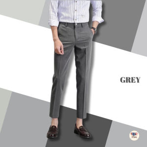 ✅READY STOCK  Men Cropped Pants Business Trousers Formal Regular Fit Long Pants Casual Seluar Panjang Lelaki