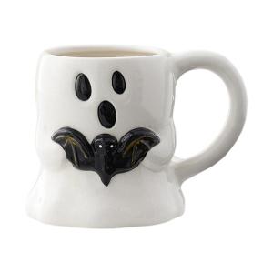 Ghoul Pattern Ceramic Mugs White Porcelain Ergonomic Handle Perfect For Halloween And Home