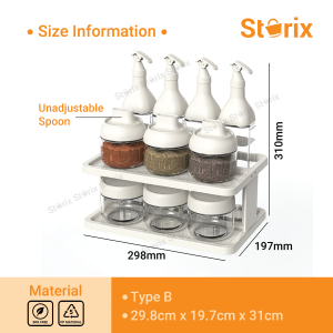 Storix Kitchen Glass Bottle Spice Jar Set Oil And Vinegar Bottle for Glass Oil Bottle Dispenser Set with Plastic Stand