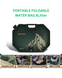Foldable Water Bag Bucket 8L Food Grade PE Black Camping Outdoor Picnic Water Tank户外露营储水袋