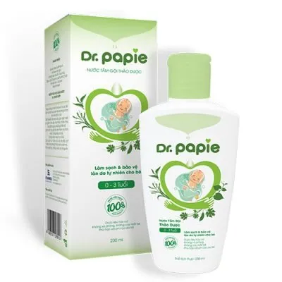 [HSD 2027]Nước tắm thảo dược Dr Papie 230ml- Tặng 1 khăn sữa