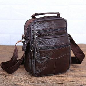 100% Genuine Leather Mens bag Business shoulder bag sling backpack Oblique span package Messenger bag Mens bag Student bag