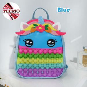 Teemo Pop It Kids Backpack Fidget Toy Unicorn Rodent Pioneer Silicone Bag Large Capacity School Bag - Fulfilled by Teemo SHOP
