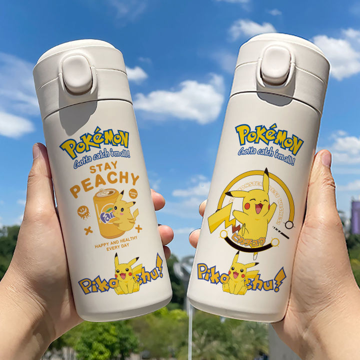Pokémon Water Bottle Pikachu Mug Cup ShockResistant Thermos Cartoon