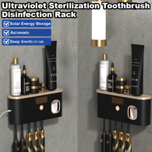 Wallmounted UV Sterilizer Storage Shelf UV Sterilizer Organizer Shelf Brush Cups Deep Ultraviolet Sterilization 杀菌牙刷消毒架