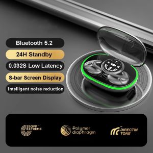 KEBIDU Bluetooth 5.3 Mini Wireless Earbud Intelligent Noise Cancelling Sleep Headphones LED Display TWS Wireless Headsets Sports Stereo