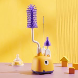 แปรงขวด  หัวแปรงพับได้ 90° ยางนุ่ม  ด้ามจับยาว สําหรับล้างขวดน้ํา  ขวดนมเด็กทารก