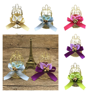 Hollow Birdcage Iron Candy Box Set (Pack of 6) Versatile Storage Solution Gold Storage Gift Boxes Elegant Decoration