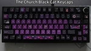 The Black Cat In Church Style Keycaps 129 keys PBT Material Key Cap Tops For Mx Switch Mechanical Keyboard Key Covers