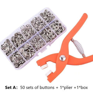 Snap Fasteners Kit for Clothing Thickened Snap Fasteners Kit DIY Sewing Buttons Set Five Claw Buckle Set with Hand Pressure Pliers Too