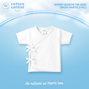 Cotton Central™ (3 pcs) Short Sleeve Tie-Side / Tieside Newborn Infant Baby 100% USA Cotton Boy Girl Stuff And Clothes