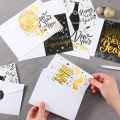 72 Pack Happy New Year Cards 2025 Gold Foil with Envelopes and Stickers New Year Eve Greeting Cards Bulk for Office Business Family School Party Invitations. 