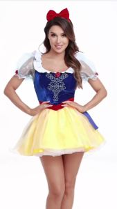 Snow White Princess Dresses For Women Snow Queen Cosplay Dress Halloween Fairy Tale Drama Stage Performance CostumesA99