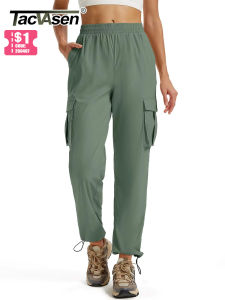 TACVASEN dành cho nữ nhẹ nhàng nhanh khô có thể điều chỉnh dây rút Quần đi bộ đường dài Nylon chống nước Quần chở hàng du lịch với 5 túi2026
