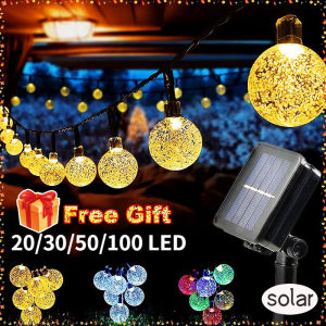 Ramadan Lighting 2025 LED Solar Crystal Ball Light Fairy Light Waterproof Light Outdoor Garden Lawn Lampu Solar Raya