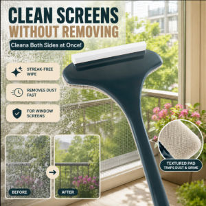 Window Screen Brush Cleaning Brush No-Disassembly Window Cleaner Squeegee Glass Scraper Dust Remover Multi-Purpose Household Cleaning Tool Home