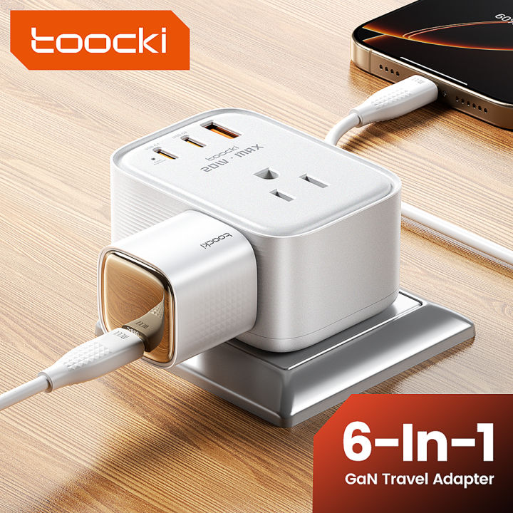 Toocki 20W Gan Du Lịch Adapte 6-Trong-1 Adapte 2USB C + USB Một Nhanh ...