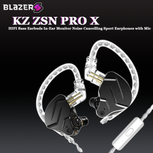 KZ ZSN Pro X Dual Driver in Ear Monitor Earphone 1BA 1DD Wired Earphone HiFi Sport Gaming Earbuds Headphones with Mic and Compatible for Phone Computer and Tablet