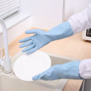 Sarung Tangan Pencuci Pinggan Rumah Tangga Latex Dobi Rumah Tangga Baju Getah Getah Dapur Kalis Air Pembersih Sarung Tangan Plastik Nipis