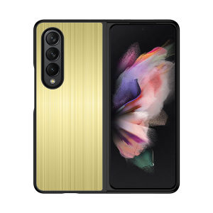 Luxury Stainless Steel Samsung Galaxy Z FOLD5 Z FOLD 3 ZFOLD5 ZFOLD4 ZFOLD3 Z Fold4 Case Luxurious Metal Anti-Slip No Fingerprint Drop Protection Case Cover for Z FOLD 4 Metal Brushed Stainless Steel Shockproof Case For Z Fold 4