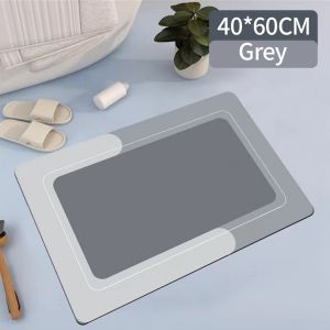 【Ready Stock】Diatomite Earth Bath Mat 40*60cm NonSlip Fast Drying Absorbent Bathroom mat Easy Clean Shower Mat Floor Foot Mat 硅藻泥吸水地垫