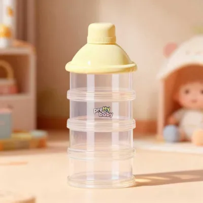 Portable transparent multi-layer milk powder box can be disassembled when going out baby large capacity milk powder Rice noodles sub packaging box yellow blue and pink color optional