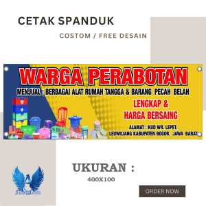 Spanduk Banner PERABOTAN RUMAH TANGGA UKURAN 400X100 Costom Desain