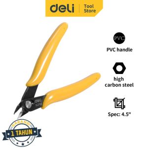 Deli Electric Cutting Pliers/Tang Potong Kawat Tang Mini 4.5 inch Carbon Steel EDL2705 /Alat Perkakas
