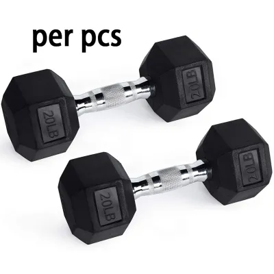 【Fast delivery】Hex Dumbbell 5/10/15/20 Lbs. Metal Handle Rubber Hexagon Dumbbells Per Pcs Rubberized Hexagon With Metal Handle