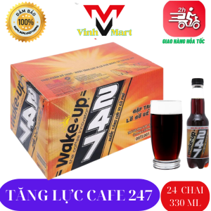 [ CHỈ GIAO ĐƠN HỎA TỐC HCM ] Tăng Lực Cafe Wake up 247 Thùng 24 Chai 330 ml