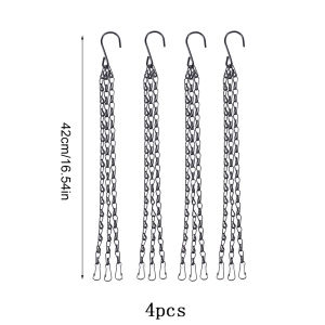 4/2Pcs Hanging Baskets Chains with Hooks 18 Inch Flower Plant Pot Replacement Chain Hanger for Bird Feeders Lanterns Ornaments