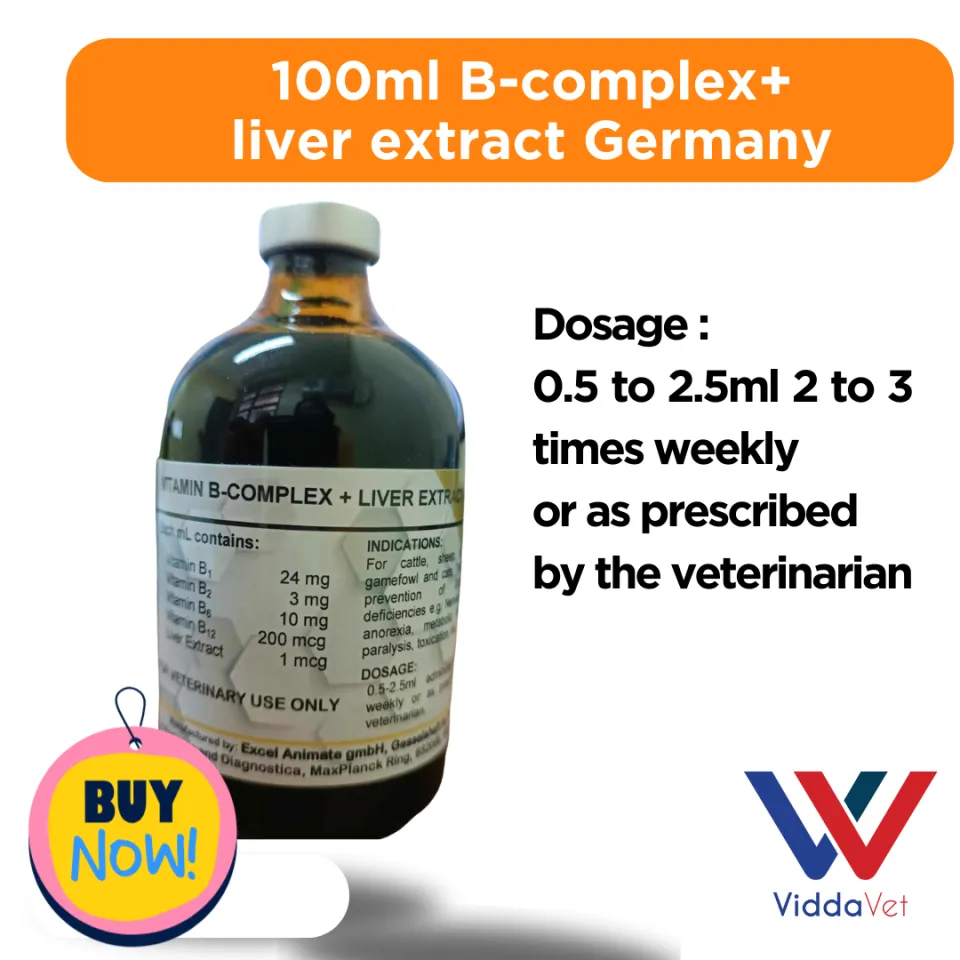 daily dose of b12 injection Viddavet-Vitamin B-complex I.njection Germany for animals