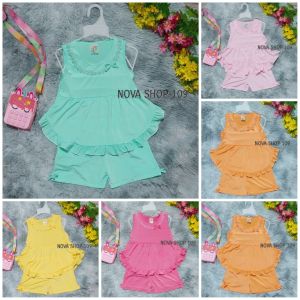 Combo 3 bộ đồ thun lạnh sát nách cho bé gái từ 6-20kg NOVA SHOP 115k
