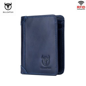 BULLCAPTAIN RFID anti-theft card holder mens leather wallet