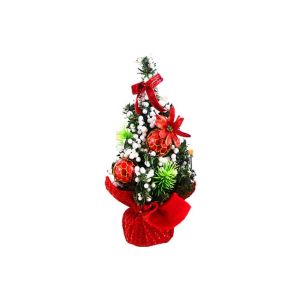 WARMSUN Decorative Mini Christmas Tree with Base Christmas Tree PVC Tabletop Christmas Tree Mini Xmas Pine Tree Gold/Red/Silver Artificial Mini Christmas Trees Kitchen Dining Table