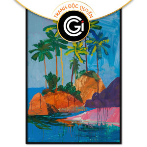 Tranh biển đảo phong cách trừu tượng phong cảnh đơn giảntranh treo tườngdán tường trang trí nội thất thư giãn.CGI-580