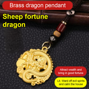 ✨Hot Sale✨Brass Zodiac Dragon Pendant Keychain Hanging Jewelry Office Decoration Auspicious Happy Old Handles Brass Chinese Zodiac Dragon Pendant Auspicious
