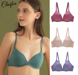 ChoiFoo เสื้อชั้นในสตรีแบบเรียบง่ายและชุดชั้นในไร้ขอบสำหรับเด็กผู้หญิงเสื้อชั้นในเปิดหลังสายพาดไหล่ปรับได้แบบนุ่มสบายเย็นเสื้อชั้นในระบายอากาศ