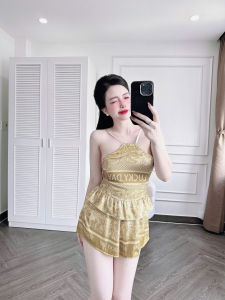 Bộ Yếm Lụa Latin Đùi thiết kế có mút ngực lưng bo chun hàng may kĩ đẹp có túi phom <60kg