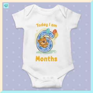 Cute Bear Baby clothes monthly milestone onesies for newborn baby boy - onesie for baby girl - Infant clothes - Damit ng baby 1 Month - 12 Months - Cotton