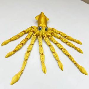 MINIMALUX Movable Joints 3D Printed Model Toy Action Figures Ornament Squid Model Octopus Model For Kids Gift