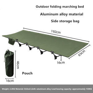 Folding Camping Bed Bearing 150kg Outdoor Portable Camp Bed Breathable Nylon Bed Cot Camping Travel Leisure