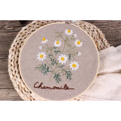 Embroidery Kit DIY Fabric Embroidery Kit Set Beginner Flowers and Grass Handmade Sewing Home Decoration DIY